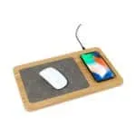 Custom Auden Bamboo Wireless Charging Mouse Pad - Bamboo