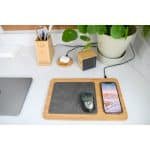 Custom Auden Bamboo Wireless Charging Mouse Pad - Bamboo - 6