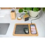 Custom Auden Bamboo Wireless Charging Mouse Pad - Bamboo - 6