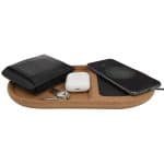 Custom Cork Wireless Charging Pad Desktop Organizer - 2