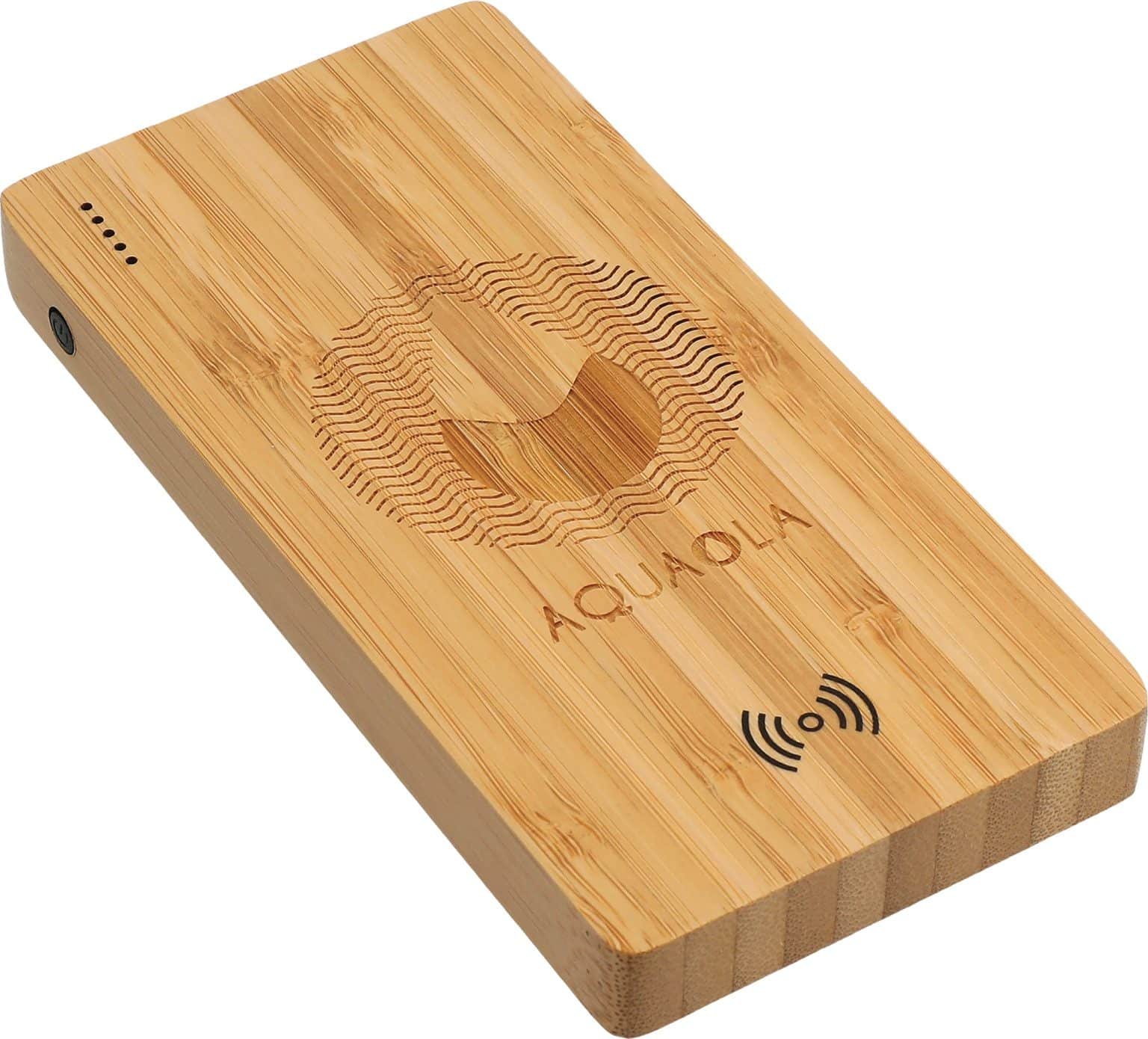 Custom FSC® 100% Bamboo 5000 mAh Wireless Power Bank with Logo ...