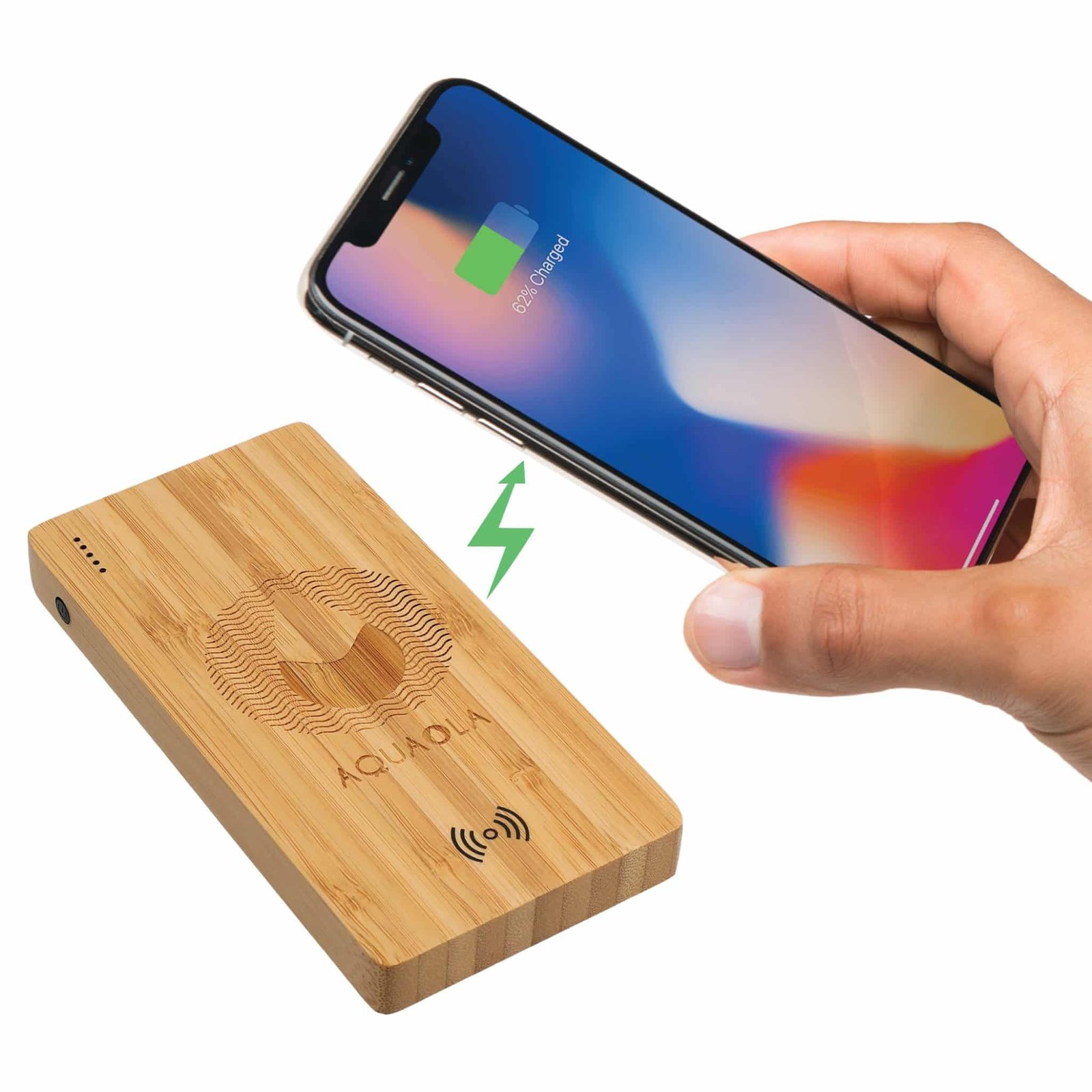 Custom FSC® 100% Bamboo 5000 mAh Wireless Power Bank with Logo ...