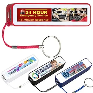 Custom "In Charge" UL Listed 2200 mAh Portable Lithium Ion Power Bank Charger (Full Color)