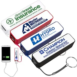 Custom "In Charge" UL Listed 2200 mAh Portable Lithium Ion Power Bank Charger