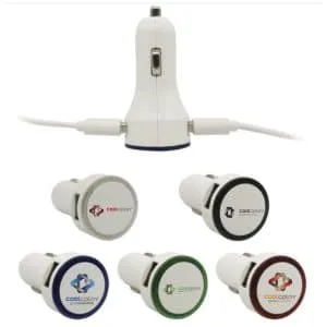 Custom Light Up Dual Port USB Car Charger Adapter