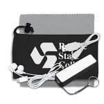 Custom "TechBank Plus" Mobile Tech Power Bank Accessory Kit w/Ear Buds in Cinch Pouch - 2