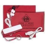 Custom "TechBank Plus" Mobile Tech Power Bank Accessory Kit w/Ear Buds in Cinch Pouch - 5