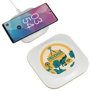 Custom Trident 15W Wireless Charger Made With FSC® Cork & Recycled Plastic
