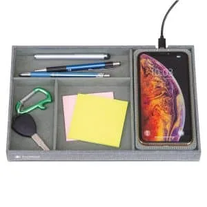 Custom Truman Wireless Charging Accessory Tray - Medium Grey Heather