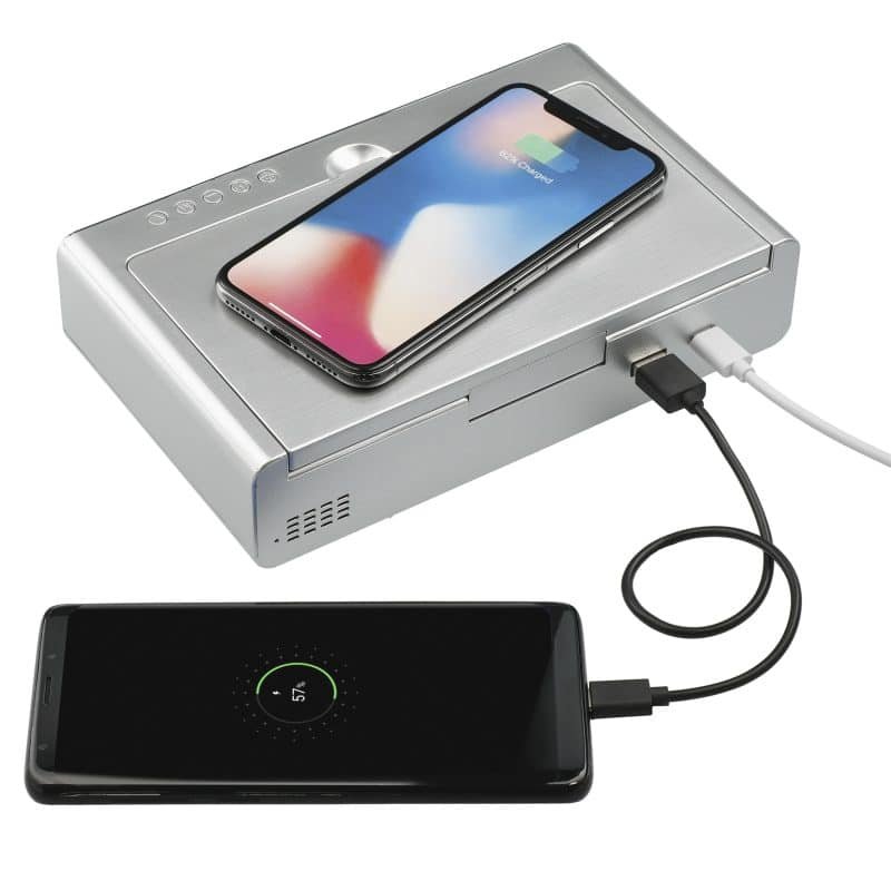 Custom UV Sanitizer Desk Clock with Wireless Charging - 5
