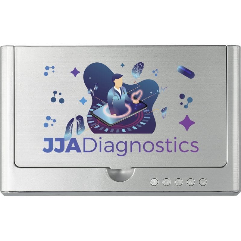 Custom UV Sanitizer Desk Clock with Wireless Charging - 7