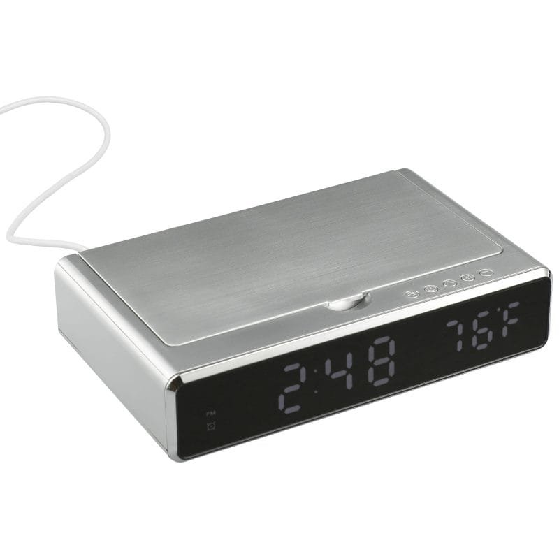 Custom UV Sanitizer Desk Clock with Wireless Charging - 8