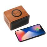 Custom Wood Bluetooth Speaker with Wireless Charging Pad - 2