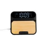 Custom 15w Bamboo Folding Charger With Digital Clock - 1