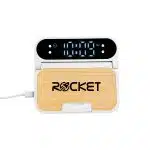 Custom 15w Bamboo Folding Charger With Digital Clock - 4
