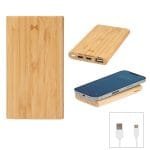 Custom 5000 Mah Bamboo Power Bank & 10w Wireless Charger - 1