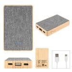 Custom 5000 Mah Bamboo & Recycled Fabric Power Bank - 1