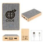 Custom 5000 Mah Bamboo & Recycled Fabric Power Bank - 2