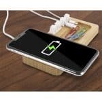 Custom Bamboo 10W Wireless Charging Pad with Cable Organizer - 3