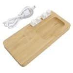 Custom Bamboo 10W Wireless Charging Pad with Cable Organizer - 4