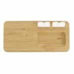 Custom Bamboo 10W Wireless Charging Pad with Cable Organizer - 6