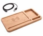 Custom Bamboo Qi-Wireless Desk Organizer Tray (10W) (BLACKFOOT) - 4