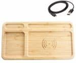 Custom Bamboo Qi-Wireless Desk Organizer Tray (10W) (BLACKFOOT) - 5