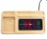 Custom Bamboo Qi-Wireless Desk Organizer Tray (10W) (BLACKFOOT) - 6