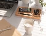 Custom Bamboo Qi-Wireless Desk Organizer Tray (10W) (BLACKFOOT) - 9