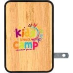 Custom UL 4 Port Bamboo USB Folding Wall Charger - 2