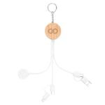 Custom 10w Bamboo Multi-charging Cables Keyring With Watch Dock - 3