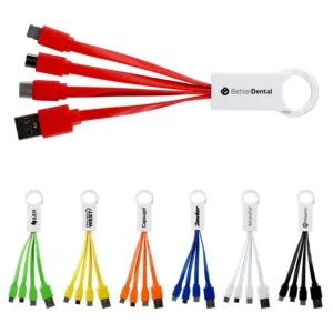 Custom 3-In-1 Noodle Charging Cable with Type C USB