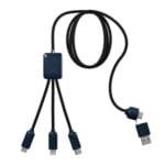 Custom 5-in-1 Charging Cable with Light-Up Logo - 2