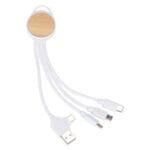 Custom Bamboo 3-in-1 6" Charging Cable - 1