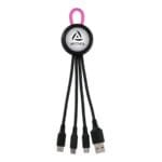 Custom Clearview Light Up Loop 3-in-1 Charging Cable - 6