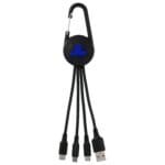 Custom Color Light Up 3-in-1 Carabiner Charging Cable - 2