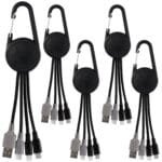 Custom Color Light Up Dual Input 3-in-1 Carabiner Charging Cable - 1