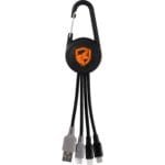 Custom Color Light Up Dual Input 3-in-1 Carabiner Charging Cable - 4