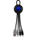 Custom Color Light Up Loop Dual Input 3-in-1 Charging Cable - 2