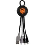 Custom Color Light Up Loop Dual Input 3-in-1 Charging Cable - 4