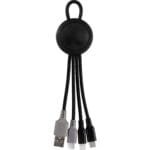 Custom Color Light Up Loop Dual Input 3-in-1 Charging Cable - 7