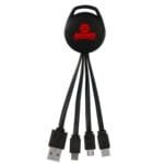 Custom Color Light Up Vivid Dual Input 3-in-1 Charging Cable - 4
