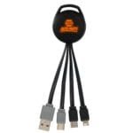 Custom Color Light Up Vivid Dual Input 3-in-1 Charging Cable - 5