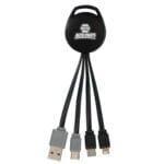 Custom Color Light Up Vivid Dual Input 3-in-1 Charging Cable - 6