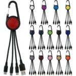 Custom Colorful 3-in-1 Carabiner Charging Cable - 1