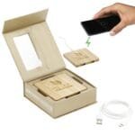 Custom FSC® 100% Bamboo Wireless Charging Pad with Dual Outputs - 3