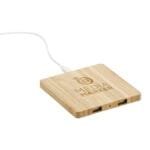 Custom FSC® 100% Bamboo Wireless Charging Pad with Dual Outputs - 4