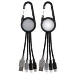 Custom Light Up 3-in-1 Carabiner Duo Charging Cable - 1