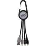 Custom Light Up 3-in-1 Carabiner Duo Charging Cable - 2