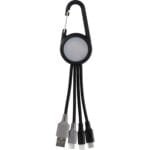 Custom Light Up 3-in-1 Carabiner Duo Charging Cable - 4